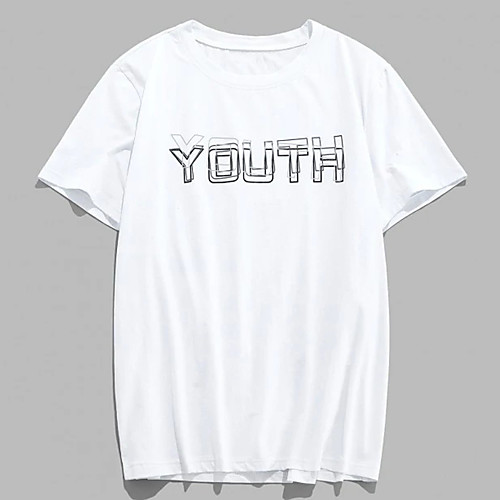 

Men's Unisex Tee T shirt Hot Stamping Graphic Prints Letter Plus Size Print Short Sleeve Casual Tops 100% Cotton Basic Designer Big and Tall White
