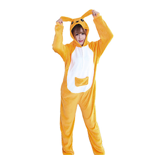

Adults' Kigurumi Pajamas Kangaroo Onesie Pajamas Flannelette Orange Cosplay For Men and Women Animal Sleepwear Cartoon Festival / Holiday Costumes