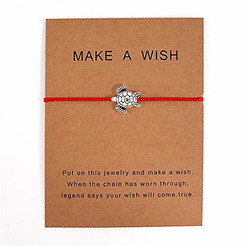 

cute turtle woven bracelet charming bangle wristlet blessing card bracelet jewelry gift for women,red