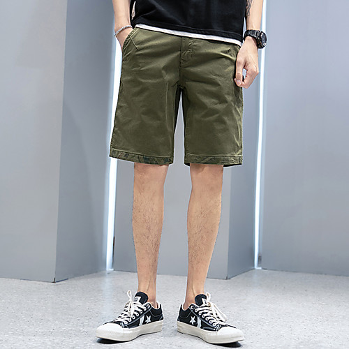 

Men's Shorts Cargo Shorts Shorts Pants Solid Colored ArmyGreen Orange Khaki Dark Gray