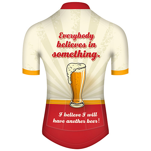 

21Grams Men's Short Sleeve Cycling Jersey Summer Nylon Polyester Red / Yellow Funny Oktoberfest Beer Bike Jersey Top Mountain Bike MTB Road Bike Cycling Ultraviolet Resistant Quick Dry Breathable