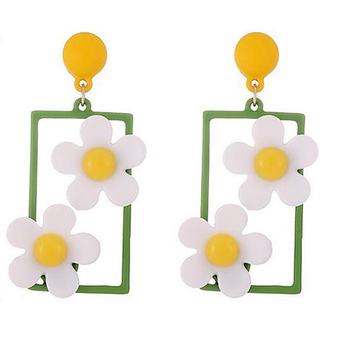

Women's Drop Earrings Petal Stylish Simple Earrings Jewelry Rainbow color For Date Festival 1 Pair