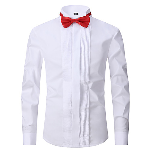 

Men's Shirt Solid Colored Button-Down Long Sleeve Casual Tops Business Basic Casual Red