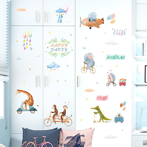 

Cartoon Animal World Children Room Cabinet Porch Bathroom Study Classroom Dormitory Adornment Wall Paste