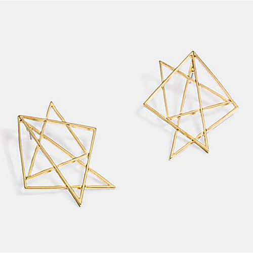 

Women's Stud Earrings Geometrical Statement Earrings Jewelry Gold For Date Festival 1 Pair