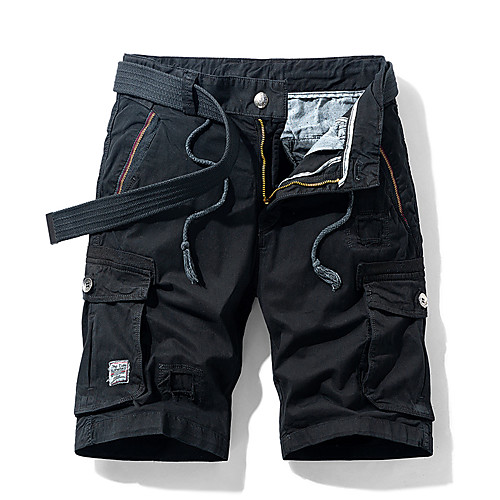 

Men's Chino Cargo Shorts Casual Daily Shorts Tactical Cargo Pants Plain Short Pocket Army Green Black Khaki Dark Gray