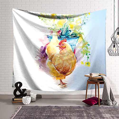 

Wall Hanging Tapestry Wall Carpet Wall Art Wall Decoration Tapestry Wall Decoration Hen In Front Of Flowers Pattern Tapestry