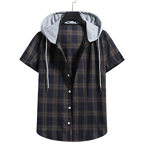 

Men's Shirt Graphic Short Sleeve Casual Tops Black Navy Blue