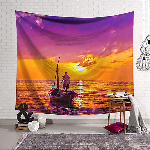 

Wall Tapestry Art Decor Blanket Curtain Hanging Home Bedroom Living Room Decoration Polyester Ocean Sunset