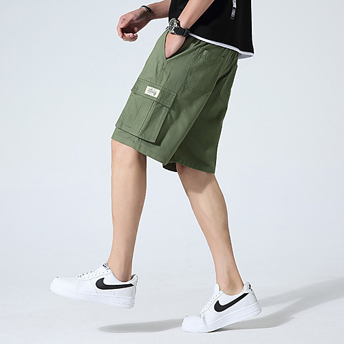 

Men's Shorts Chino Shorts Pants Solid Color Black Army Green Khaki Gray