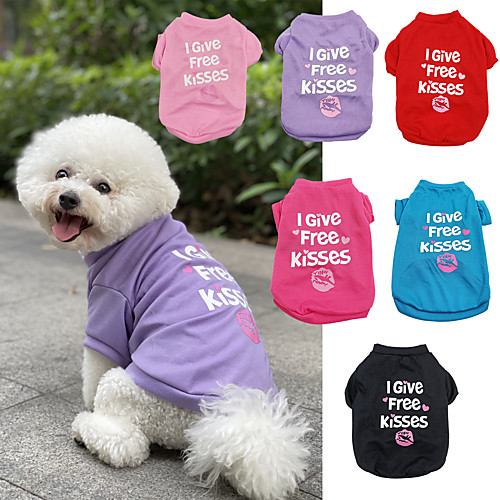 

Dog Cat T-shirts Puppy Clothes Dog clothes Word / Phrase Princess Lips Princess Cute Sweet Traveling Casual / Daily Dog Clothes Puppy Clothes Dog Outfits Breathable Black Purple Red Costume for Girl