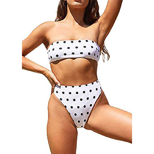 

Women's Bikini 2 Piece Swimsuit High Waist Dot Leopard Wave point Zebra pattern Swimwear Bathing Suits New Sexy Sports / Padded Bras / Beach
