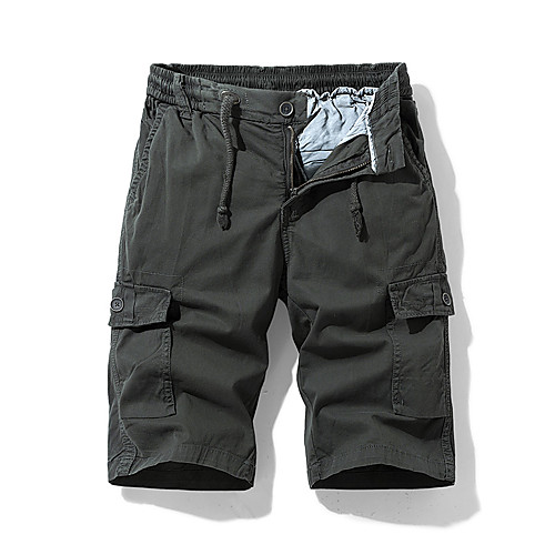 

Men's Shorts Cargo Shorts Shorts Pants Solid Colored ArmyGreen Black Khaki Gray