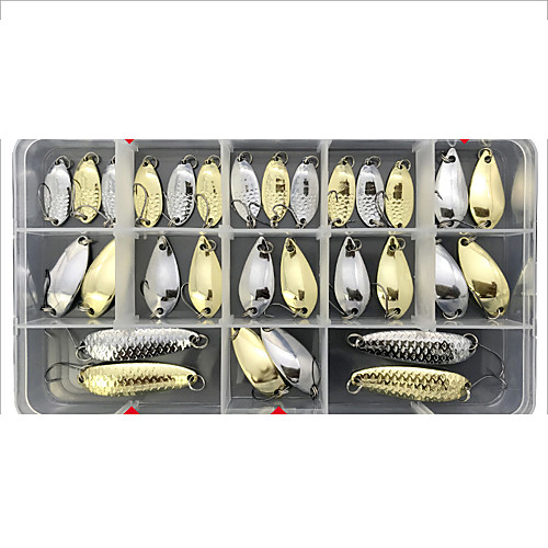 

39 pcs Lure kit Fishing Lures Spoons lifelike Sinking Bass Trout Pike Sea Fishing Lure Fishing Freshwater and Saltwater