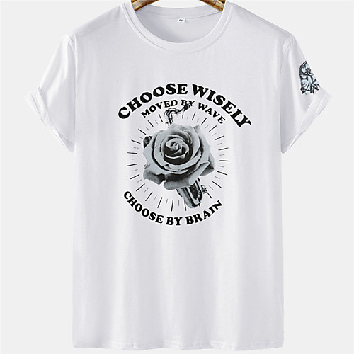 

Men's Unisex Tee T shirt Hot Stamping Rose Letter Plus Size Short Sleeve Casual Tops 100% Cotton Basic Designer Big and Tall White Blushing Pink Khaki