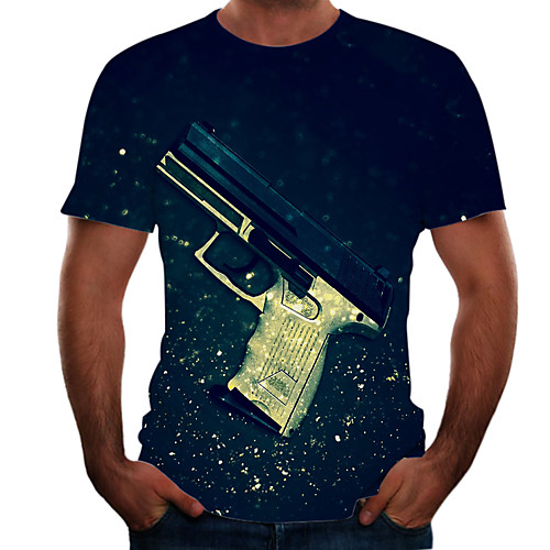 

Men's T shirt 3D Print 3D Rivet Mesh Short Sleeve Casual Tops Sportswear Sports Orange Gold Navy Blue