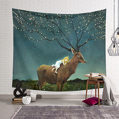 

Wall Tapestry Art Decor Blanket Curtain Hanging Home Bedroom Living Room Decoration Polyester Elk