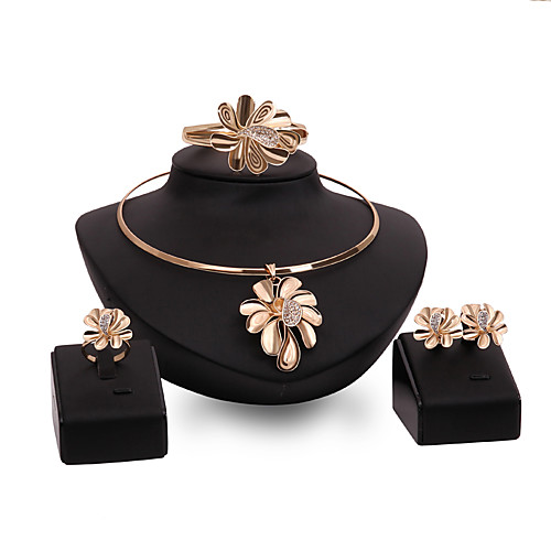 

Women's Jewelry Set Bridal Jewelry Sets 3D Flower Precious Fashion Gold Plated Earrings Jewelry Gold For Christmas Wedding Party Evening Gift Formal 1 set