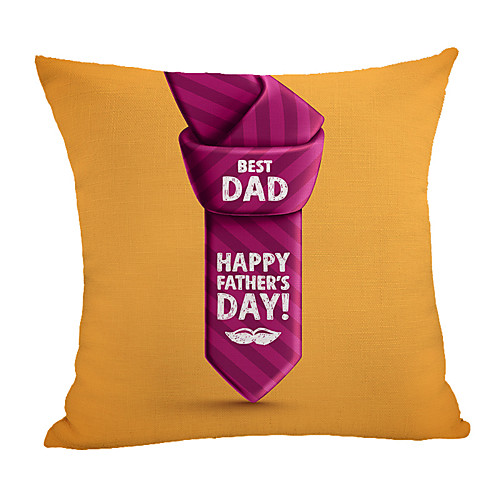 

Double Side Print Father's Day Cushion Cover 1PC Faux Linen Soft Square Throw Pillow Cover Cushion Case Pillowcase for Sofa Bedroom 45 x 45 cm (18 x 18 Inch) Superior Quality Machine Washable