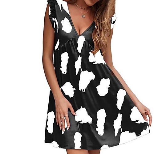 

Women's A Line Dress Short Mini Dress Blue Purple Blushing Pink Wine Gray Khaki Green White Black Sleeveless Color Block Ruched Summer Sexy 2021 S M L XL XXL 3XL 4XL 5XL