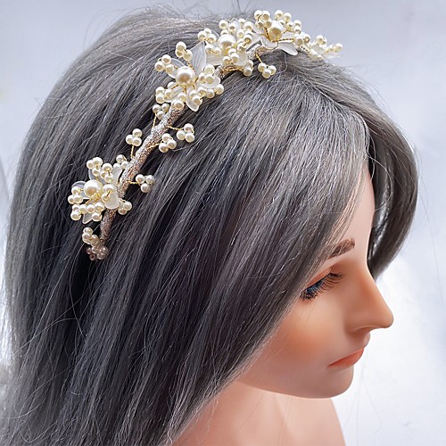 

Wedding Bridal Pearl / Acrylic / Copper wire Headpiece with Floral / Pearls 1 set Wedding / Special Occasion Headpiece