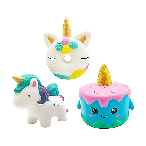 

Kawaii 3 Packs Jumbo Squishies Narwhale Cake,Unicorn Donut,Star Galaxy Unicorn Horse Set Cream Scented Slow Rise Squishy Soft Toy for Stress Relief Gift Decorative Props Large