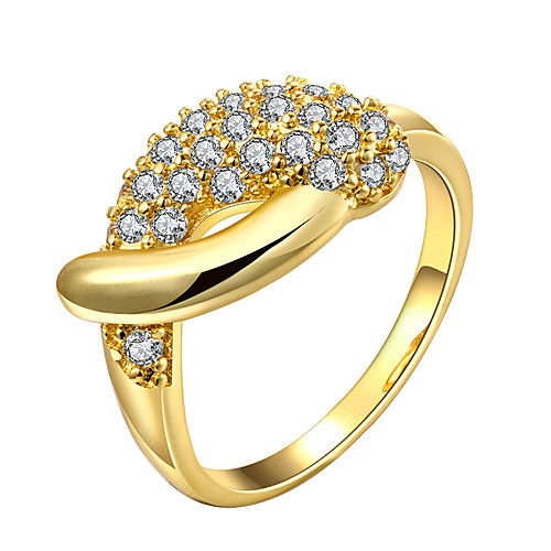 

Band Ring Cubic Zirconia Geometrical Rose Gold Gold Gold Plated Flower Fashion 1pc 7 8 / Women's