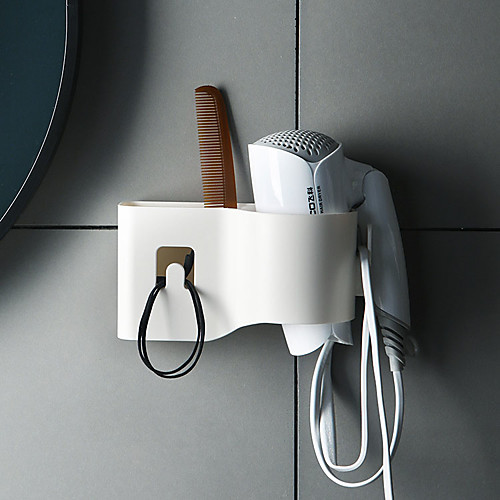 

Multifunctional Storage Rack Wall-mounted Hair Dryer Rack ABS Seamless Non-perforated Bathroom 1pc