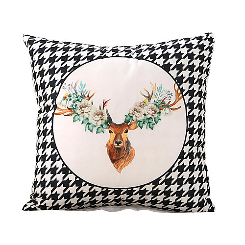 

PillowCase Cartoons Animal Houndstooth Northern Europe Short Plush PillowCase Living Room Bedroom Sofa Cushion Cover