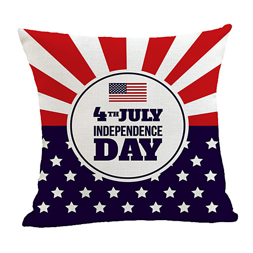 

Double Side Print Independence Day Cushion Cover 1PC Faux Linen Soft Square Throw Pillow Cover Cushion Case Pillowcase for Sofa Bedroom 45 x 45 cm (18 x 18 Inch) Superior Quality Machine Washable
