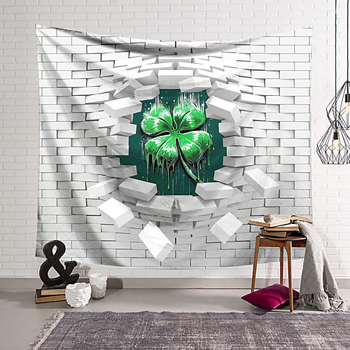 

Wall Tapestry Art Decor Blanket Curtain Hanging Home Bedroom Living Room Decoration Polyester Four Leaf Clover