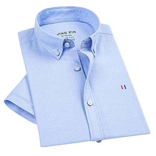 

Men's Shirt Striped Solid Colored Button-Down Long Sleeve Casual Tops 100% Cotton Business Basic Casual White Blue Purple