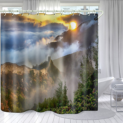 

Great Wall Digital Printing Shower Curtain Shower Curtains Hooks Modern Polyester New Design 72 Inch
