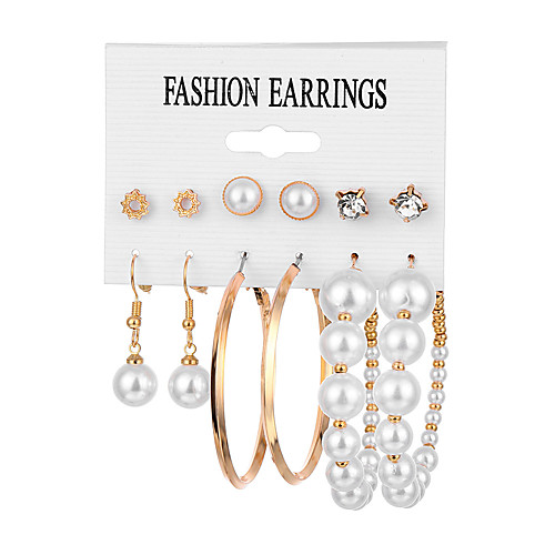 

pearl earrings irregular pearl earrings butterfly six-piece earrings