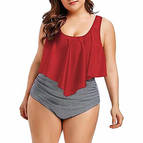 

Women's Bikini 2 Piece Swimsuit High Waist Pleated Solid Color Blue flower Orange blossom Purple flower Rose safflower Blue Plus Size Swimwear Bathing Suits New Casual Sweet / Padded Bras / Beach