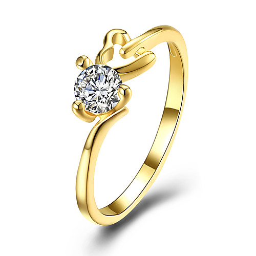 

Ring Cubic Zirconia Geometrical Gold White Copper Flower Cute 1pc 6 7 8 / Women's