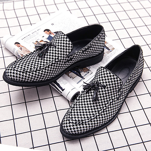 

hair stylist leather shoes men's houndstooth tassel set foot leisure korean version of england increased 48 large size foreign trade peas shoes