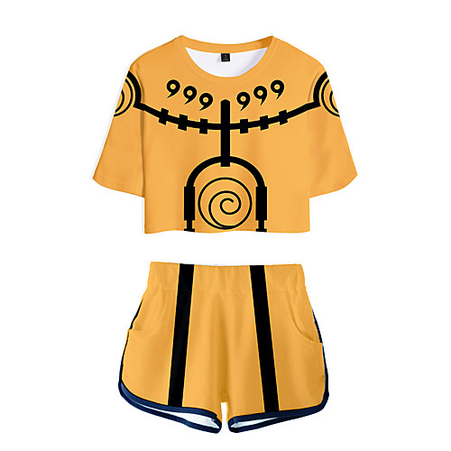 

Inspired by Naruto Naruto Uzumaki Cosplay Costume Outfits Terylene Graphic Prints 2 Piece Printing Harajuku Shorts For Women's / Men's