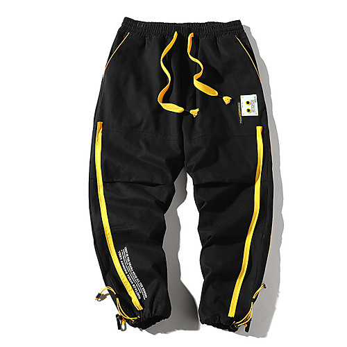 

Men's Casual / Sporty Athleisure Breathable Outdoor Sports Sport Daily Pants Tactical Cargo Pants Solid Colored Full Length Drawstring Pocket Black Beige