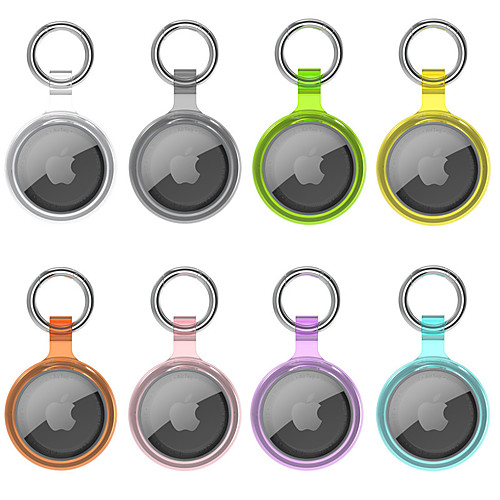 

Multicolor Clear Case For Apple AirTags 2021 Portable Bluetooth Tracker Cover Anti-lost Anti-Scratch Lightweight Protective Cover with Keychain for AirTags Key Finder Accessory