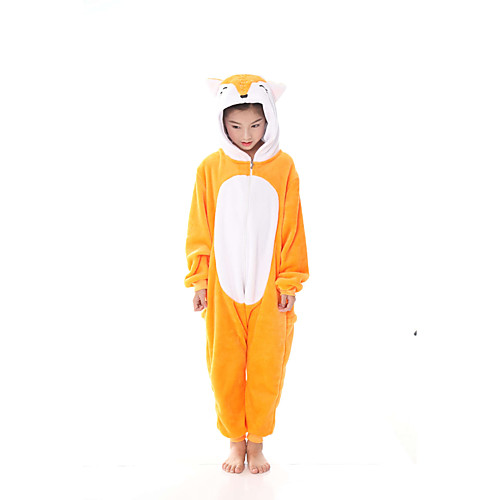 

Adults' Kigurumi Pajamas Fox Onesie Pajamas Flannel Fabric Yellow Cosplay For Men and Women Animal Sleepwear Cartoon Festival / Holiday Costumes
