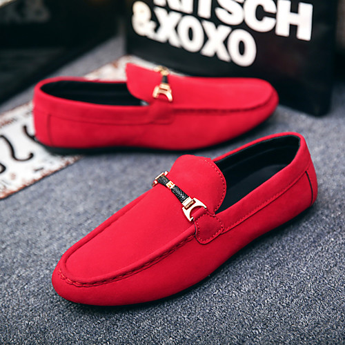 

Men's Loafers & Slip-Ons Suede Shoes Comfort Loafers Dress Loafers Casual Daily Walking Shoes Suede Breathable Non-slipping Wear Proof Red Blue Black Spring / Driving Shoes