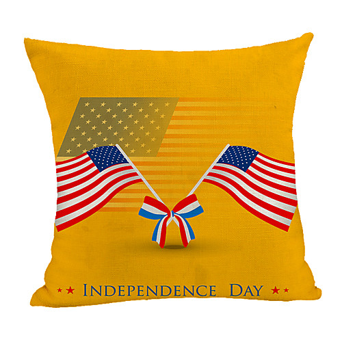

Double Side Print Independence Day Cushion Cover 1PC Faux Linen Soft Square Throw Pillow Cover Cushion Case Pillowcase for Sofa Bedroom 45 x 45 cm (18 x 18 Inch) Superior Quality Machine Washable