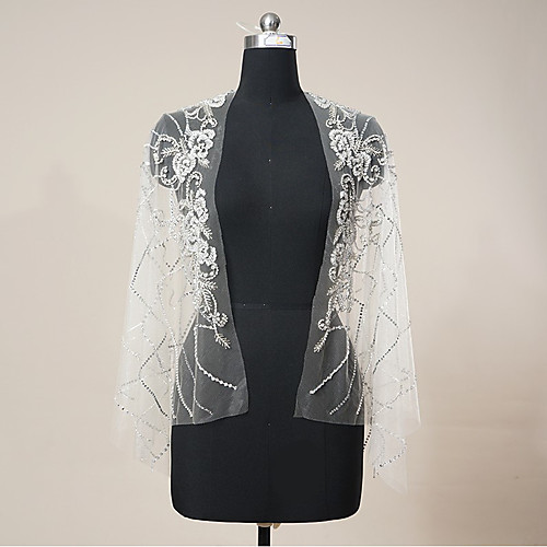 

Sleeveless Luxurious / Bridal Tulle Wedding / Wedding Party Women's Wrap With Crystal / Rhinestone