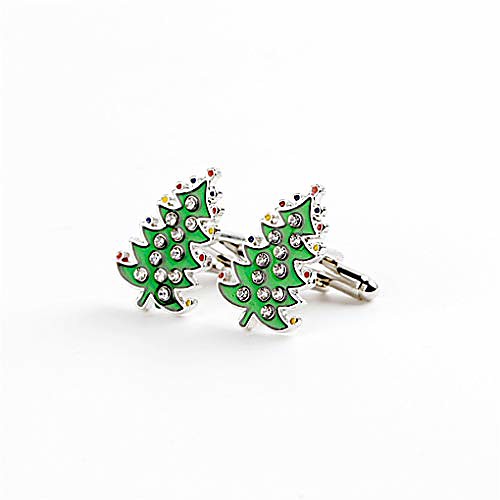 

meolin 1 pair lovely men's cufflinks green crystals christmas tree cuff link ornaments for christmas party