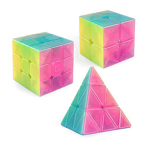

Qiyi Jelly Speed Cube Set, Qiyi Qidi S 2x2 Qiming Pyramid 3x3x3 Warrior W 3x3 Stickerless Magic Cube Bundle Puzzle Toys