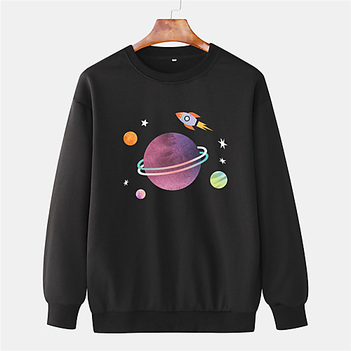 

Men's Pullover Sweatshirt Graphic Prints Star Galaxy Star Print 3D Round Neck Sports & Outdoor Daily Sports Hot Stamping Basic Casual Hoodies Sweatshirts Long Sleeve Yellow Black Red
