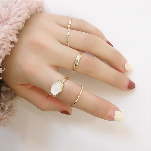 

simple 5-piece set ladies retro ring set ring jewelry female