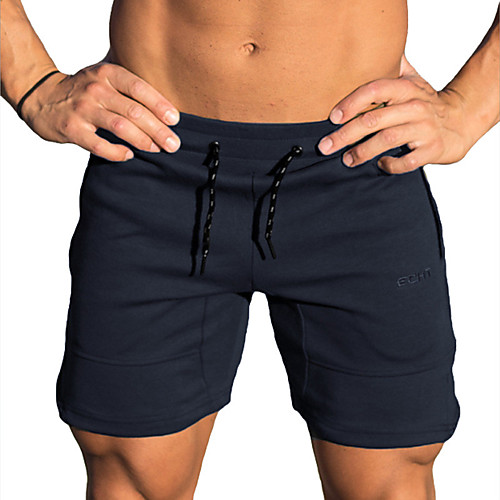 

Men's Casual / Sporty Athleisure Breathable Sports Daily Beach Chinos Shorts Pants Plain Short Drawstring Elastic Waist ArmyGreen Black Navy Blue