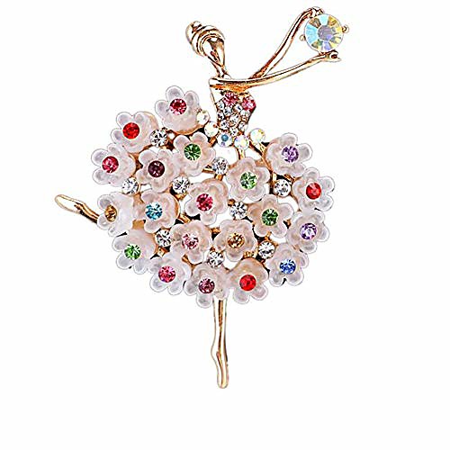 

daisy jewelry womens ballet dancer ballerina brooch elegant rhinestone crystal brooch pin girl jewelry (colorful)